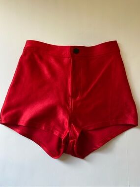 American Apparel Women’s High-Waist Red Disco Shorts | Size S
